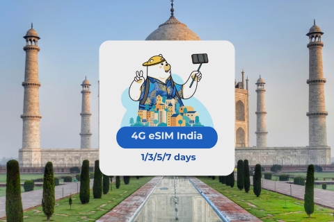 India: eSIM Mobile Data Plan - 1/3/5/7 days eSIM India: 10 GB / 5 days