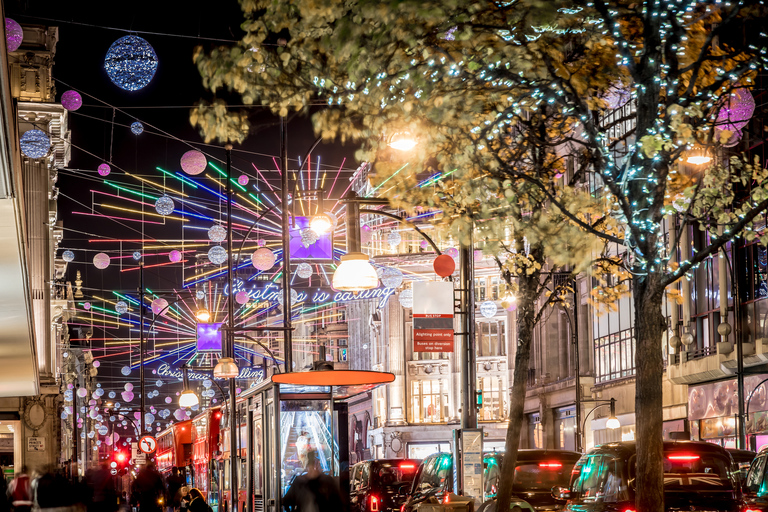 Londres : visite en bus à toit ouvert des lumières de Noël du traîneau du Père NoëlPont supérieur ouvert