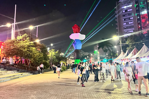 Christmas lights on the Medellín River