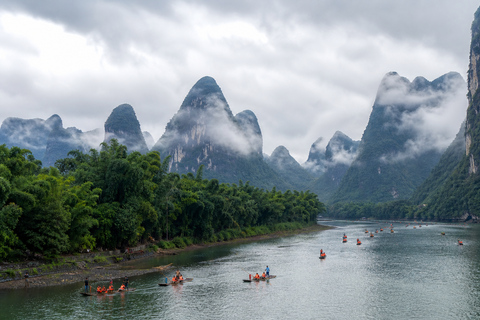 Yangshuo Ticket: Ruyi Peak, Silver Cave, Yulong River & More Li River Bamboo Raft Round Trip with Shuttle