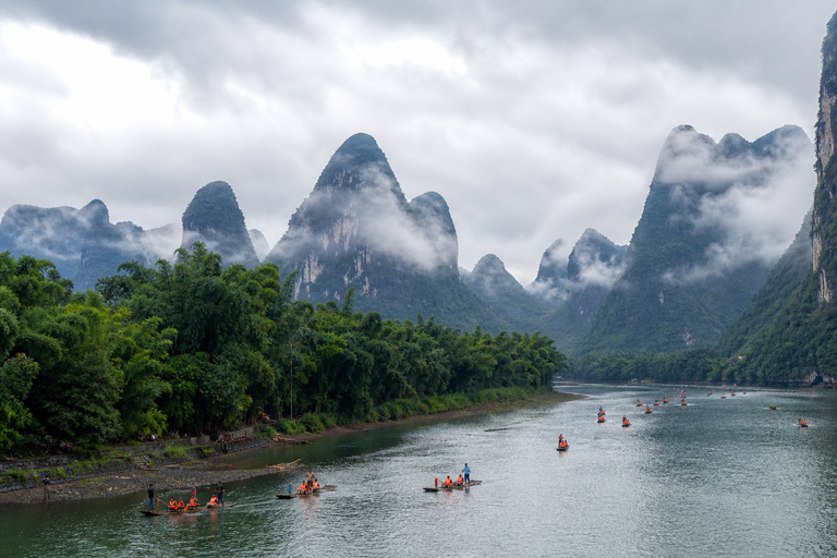 Yangshuo Ticket: Ruyi Peak, Silver Cave, Yulong River & More Li River Bamboo Raft Round Trip with Shuttle