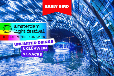 阿姆斯特丹：灯光节游船之旅（可选饮料和小吃）灯光节游船（不含饮料或小吃）（CS）