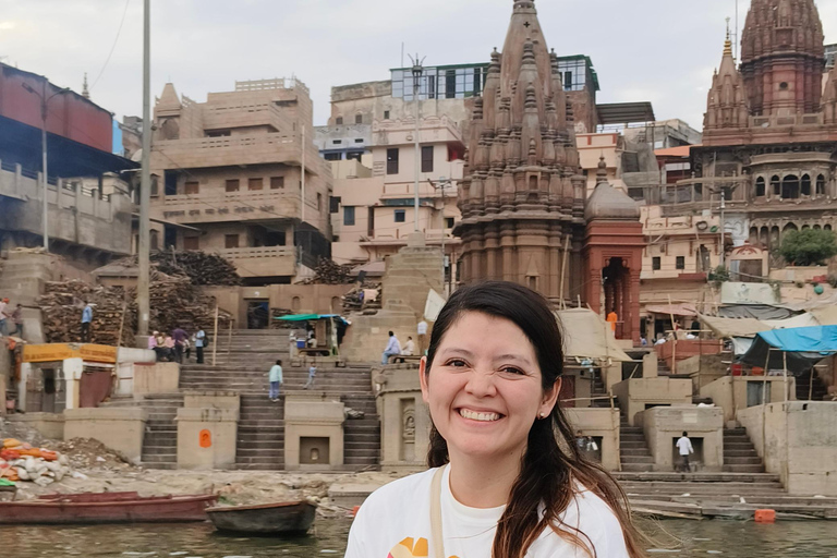 Varanasi: Passeio matinal de 4 horas (Nascer do sol, Cerimónia, Templo, Barco))