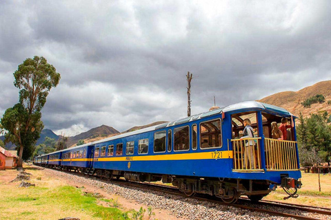 From Cusco: Train ticket to Machu Pichu. Expedition Train Departure 05:05 AM. Return 14:55 PM.