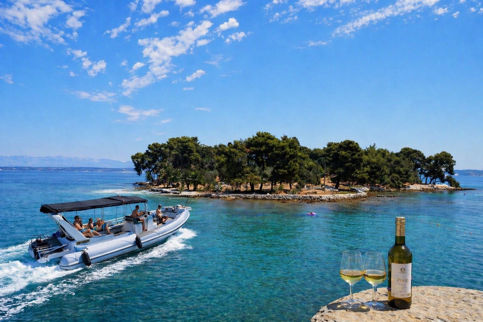 ⭐️Zadar: 4-Inseln-Schnellboot-Tour mit versteckten Buchten + Wein