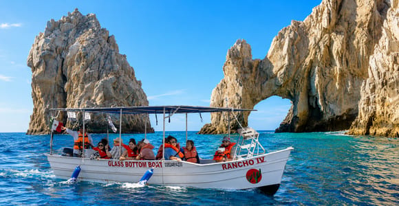 Glass-Bottom Boat Sightseeing Tour to the Arch and Playa del Amor