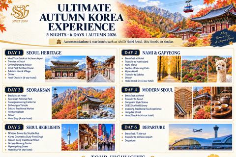 From Seoul: 6-Day Guided Tour with Hotels and Transfers