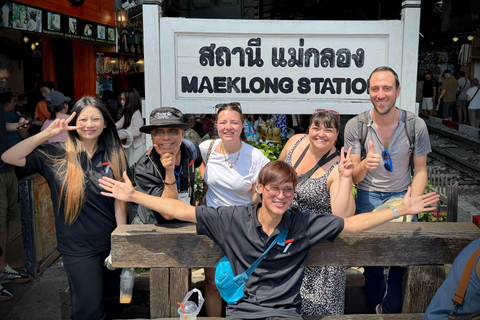 Bangkok: experiencia en el mercado flotante y el mercado del ferrocarrilServicio de recogida del hotel (ida)