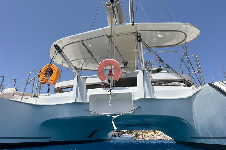 Rhodes: Sailing Catamaran Day Cruise with food and drinks Rhodes: Catamaran Full Day Cruise with food and drinks