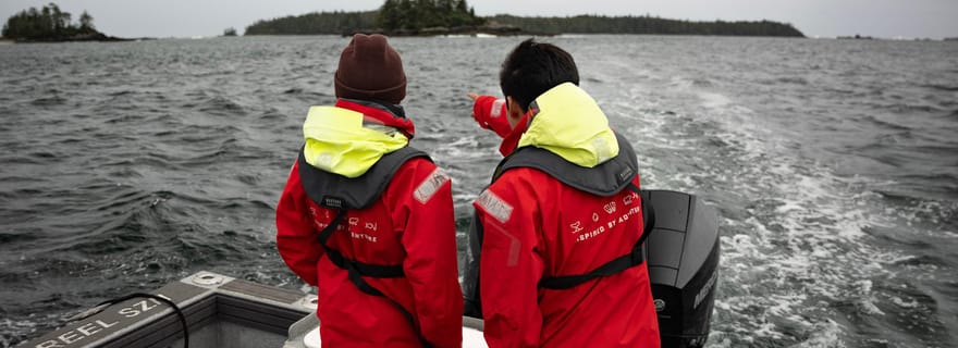 Tofino : tour en bateau privé avec le sentier Big Tree Trail et pêche au crabe
