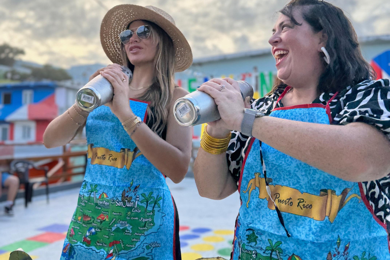 Make Piña Colada in a private rooftop in "La Perla"