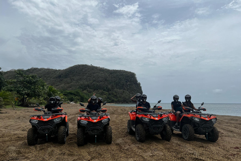 St. Lucia: ATV Tour with Beach Ride and Rum Tasting St Lucia ATV Tour: Waterfall, Plantation, Beach & Distillery