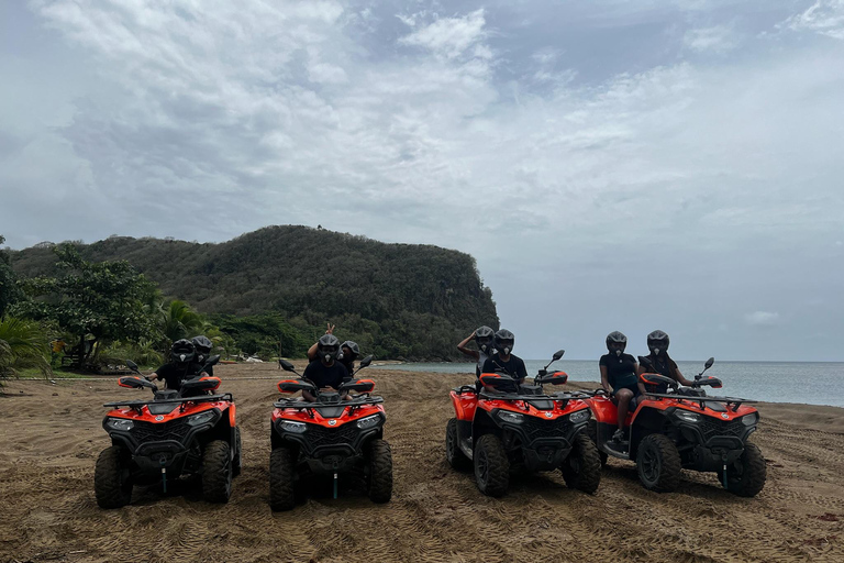 St. Lucia: ATV Tour with Beach Ride and Rum Tasting St Lucia ATV Tour: Waterfall, Plantation, Beach & Distillery