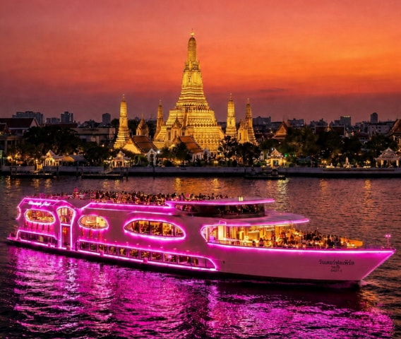 Bangkok: Wonderful Pearl Dinner River Cruise with Live Music