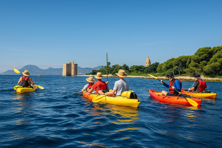 Golf-Juan: Kajak-Abenteuer, Picknick und Schnorcheln auf den Lérins-InselnKajak-Abenteuer &amp; Lérins-Inseln ab Palm Beach Cannes