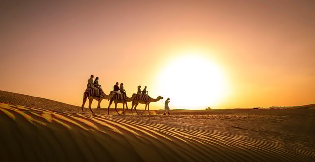 Dubai: Sunset Camel Trek, Al Khayma Camp, Stargazing &amp; BBQ