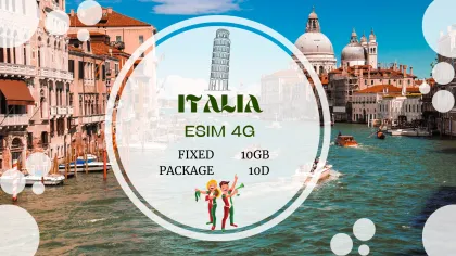 Italien: eSIM Mobile Datenplan - 10GB / 10 Tage (QR-Code)