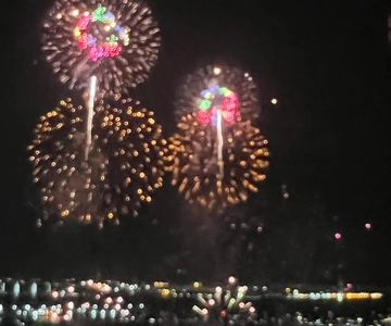 Yokohama Minato Mirai 21:Fireworks Viewing from a River Boat