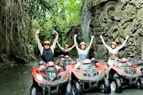 Ubud: Bali ATV Ride Waterfall Temple Cave and Luxury Spa