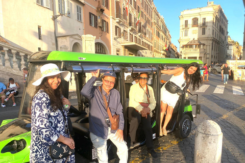 Roma: Excursión en carrito de golf con degustación de helado artesanalExcursión en carrito de golf en francés