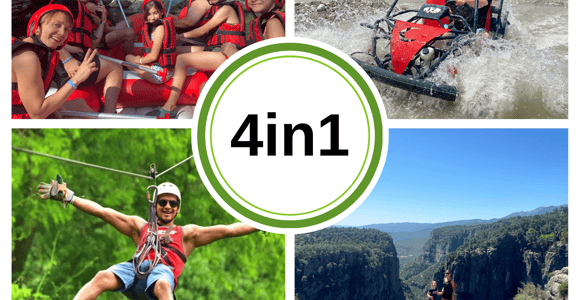 Alanya/Side/Antalya: Canyon Rafting, Buggy & Zipline Tour