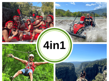 Alanya/Side/Antalya: Canyon Rafting, Buggy & Zipline Tour