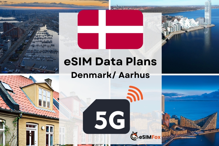 Aarhus: eSIM Internet Data Plan for Denmark 4G/5G Aarhus: 1GB 7Days