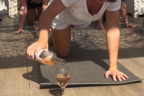 Albufeira: Wine Yoga with Uplifting Music Experience