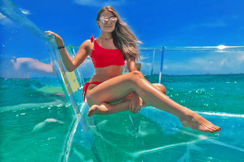 Isla Mujeres: Excursion Crystal Boat Tour at the Caribbean Isla Mujeres: Transparent Boat Tour