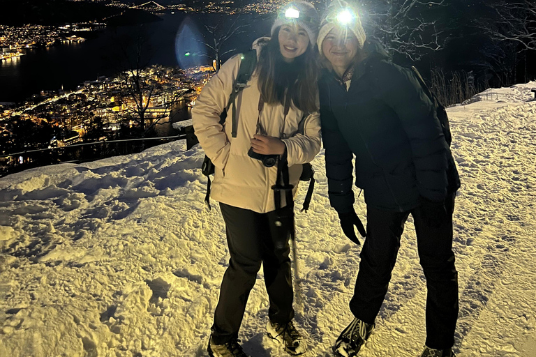 Bergen: Aventura nocturna de inverno - Caminhada com lanterna de cabeça