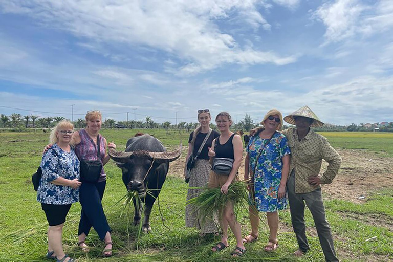 Hoi An Bike Tour: Ride a Buffalo & Duck Farming Experience Hoi An Bike-Organic Farm-Duck game-ride Buffalo-Basket boat