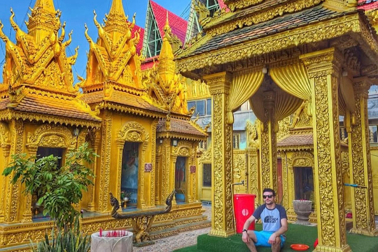 Phnom Penh: Silk Islands, Mekong River Life & Golden Temple Afternoon: Private Tour by Tuk-Tuk -English-Speaking Driver