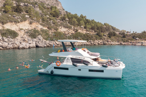 Rhodes: All-Inclusive Catamaran Cruise with Lunch and DrinksSailing Catamaran with 3 Swim Stops “Wind”