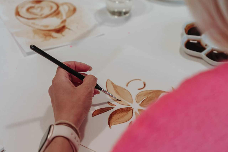 Leipzig: Coffee Painting Workshop with Framed Artwork