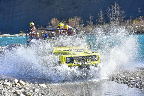 Från sidan: Rafting med zipline, fyrhjuling, jeepsafari och lunchEndast rafting