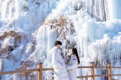 Seul: Esqui de inverno no Vivaldi Park com excursão de um dia ao Eobi Ice ValleyPacote completo SLED - Encontro na estação Hongik Univ.