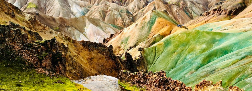 Landmannalaugar : tour en hélicoptère avec 3 atterrissages