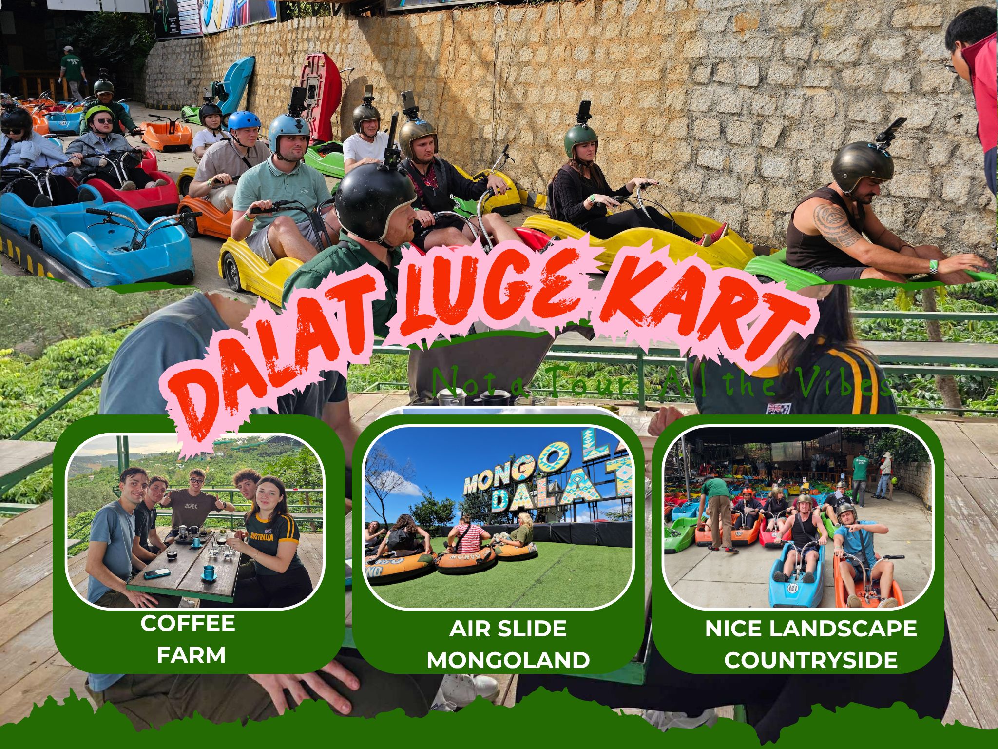 Đà Lạt: Rodelkart – Mongo Land – Kaffeefarm (halbtägig)
