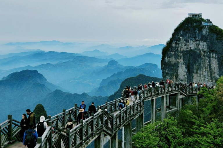 Zhangjiajie: Tianmen Mountain Day, Night Ticket & Guide Map Line A + Tianmen Cave Escalator