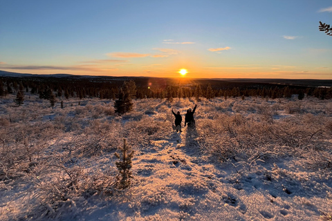 Saariselkä: Private Schneeschuhwanderung im UKK-Park &amp; Cowboy-Kaffee