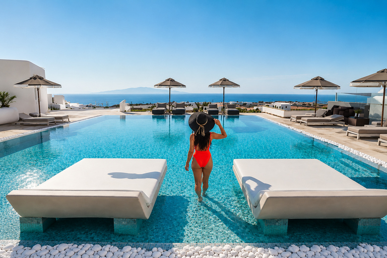 Santorini:Myst Infinity Pool Day Pass with Food & Drink