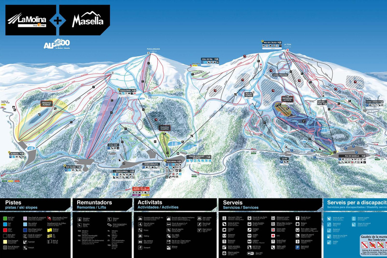 Barcelona: Viagem de 1 dia para esquiar ou fazer snowboard nos Pirinéus com transferes