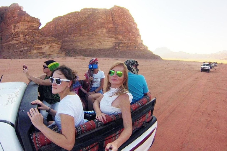 Wadi Rum:Half a Day Tour Jeep Safari Camel Rid Sandboarding Sunset Tour : Jeep _Caml Tour _Sandboarding