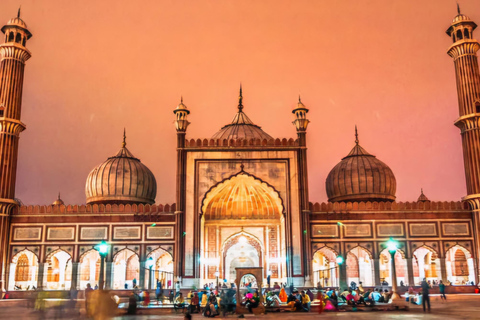 Delhi: Tour gastronômico pela Velha Deli com mercado de especiarias, templo e mesquita