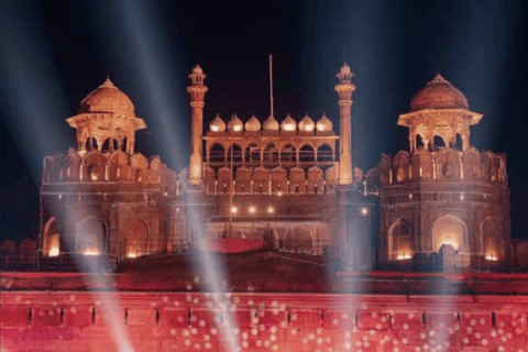 Delhi: Red Fort Light & Sound Show with Private Car & Guide Red Fort Light and Sound Show Ticket+Car+Guide