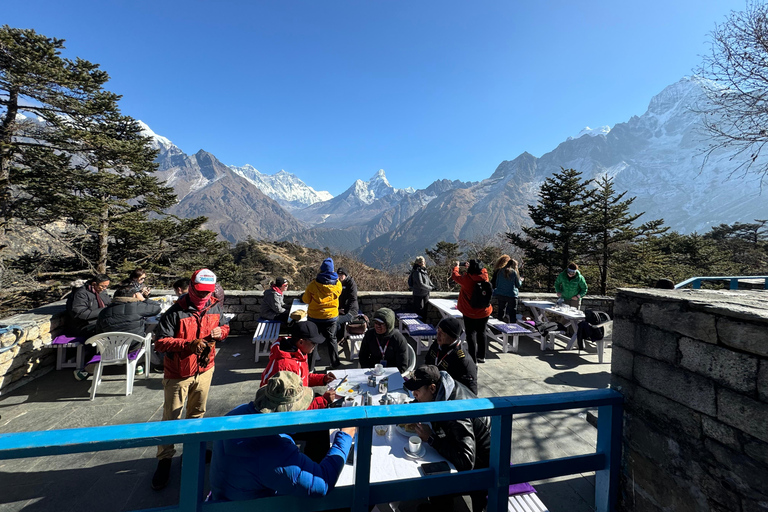 Landing at Everest Base Camp Kalapather and breakfast