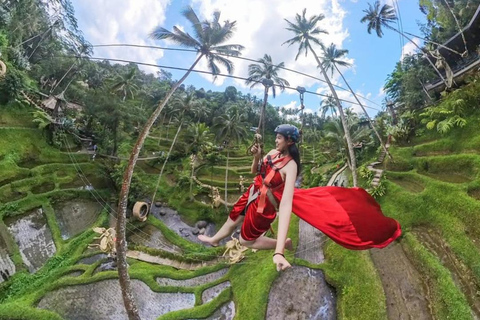 Ubud: Rice Terrace Swing, Cave Tubing, Sky Bike & Zipline Double ATV + Swing + Tubing + Sky Bike + Zipline - wTransfer