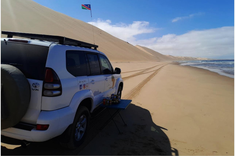 Walvisbay: Sandwich Harbour SUNSET Tour-Ende wunderschön