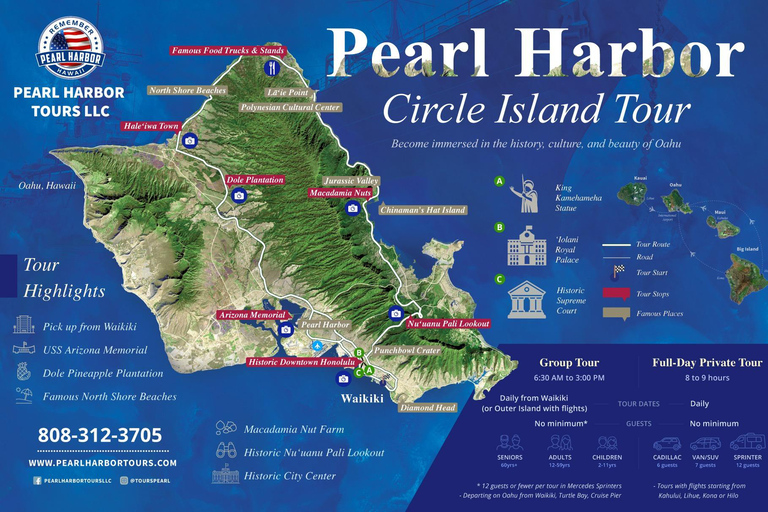 Pearl Harbor und Oahu Circle Island Tour VON KONA