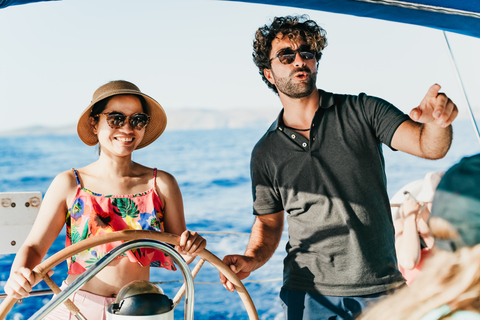 Héraklion : Excursion en voilier l'après-midi vers l'île de Dia avec repasExcursion à la voile d'Agia Pelagia à Hersonissos